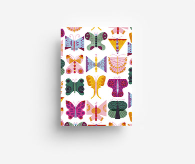 Abstrakte Schmetterlinge Postkarte DIN A6