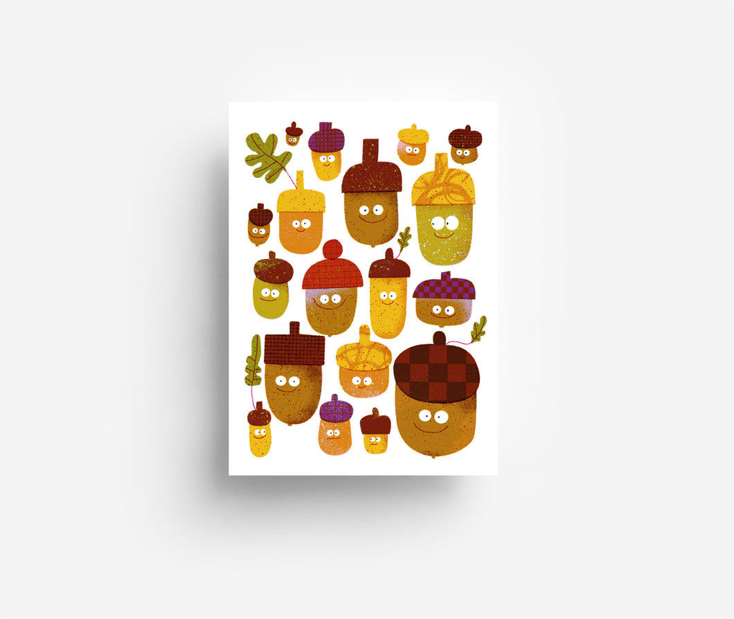 Acorns Postcard DIN A6