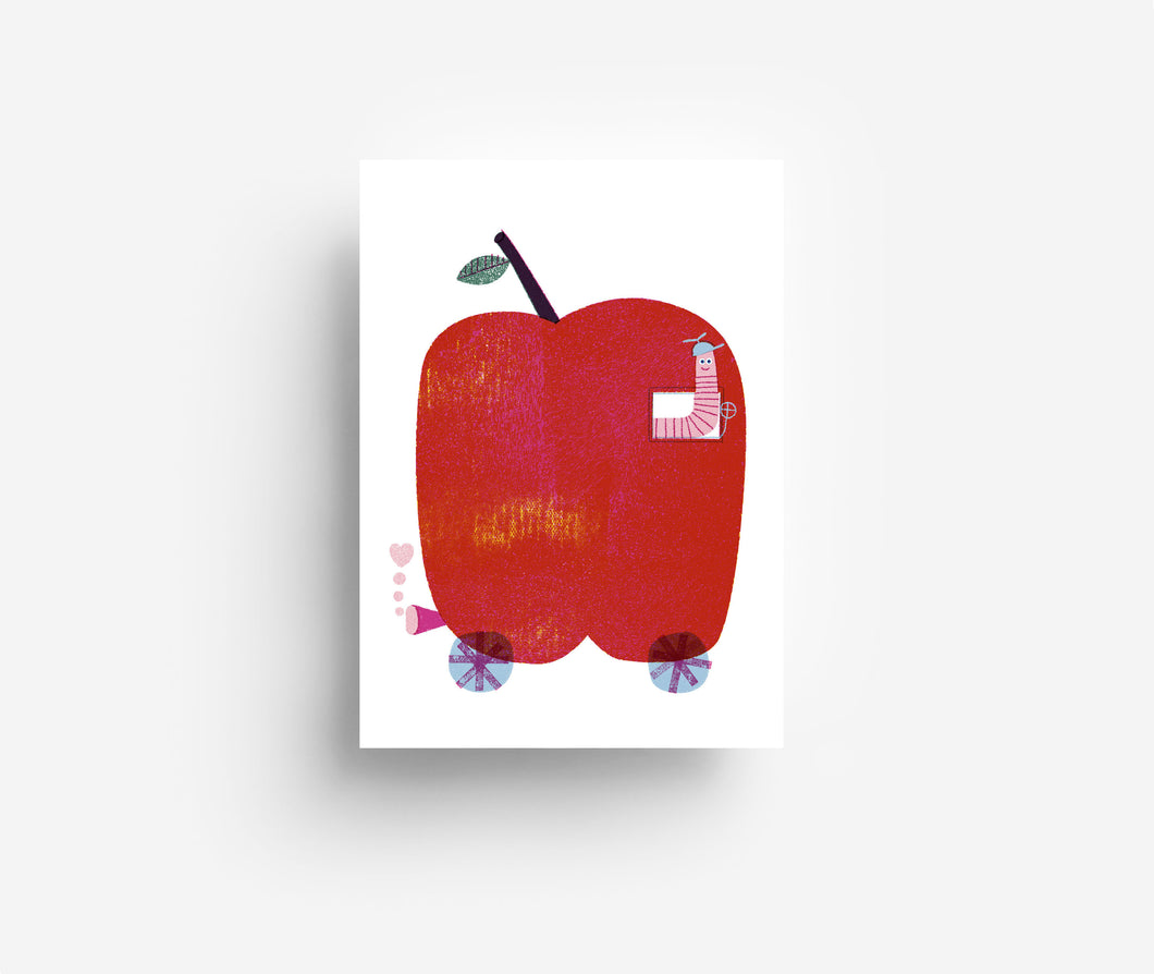 Apple Ride Postcard DIN A6