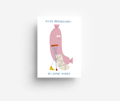 Arme Wurst Postkarte DIN A6