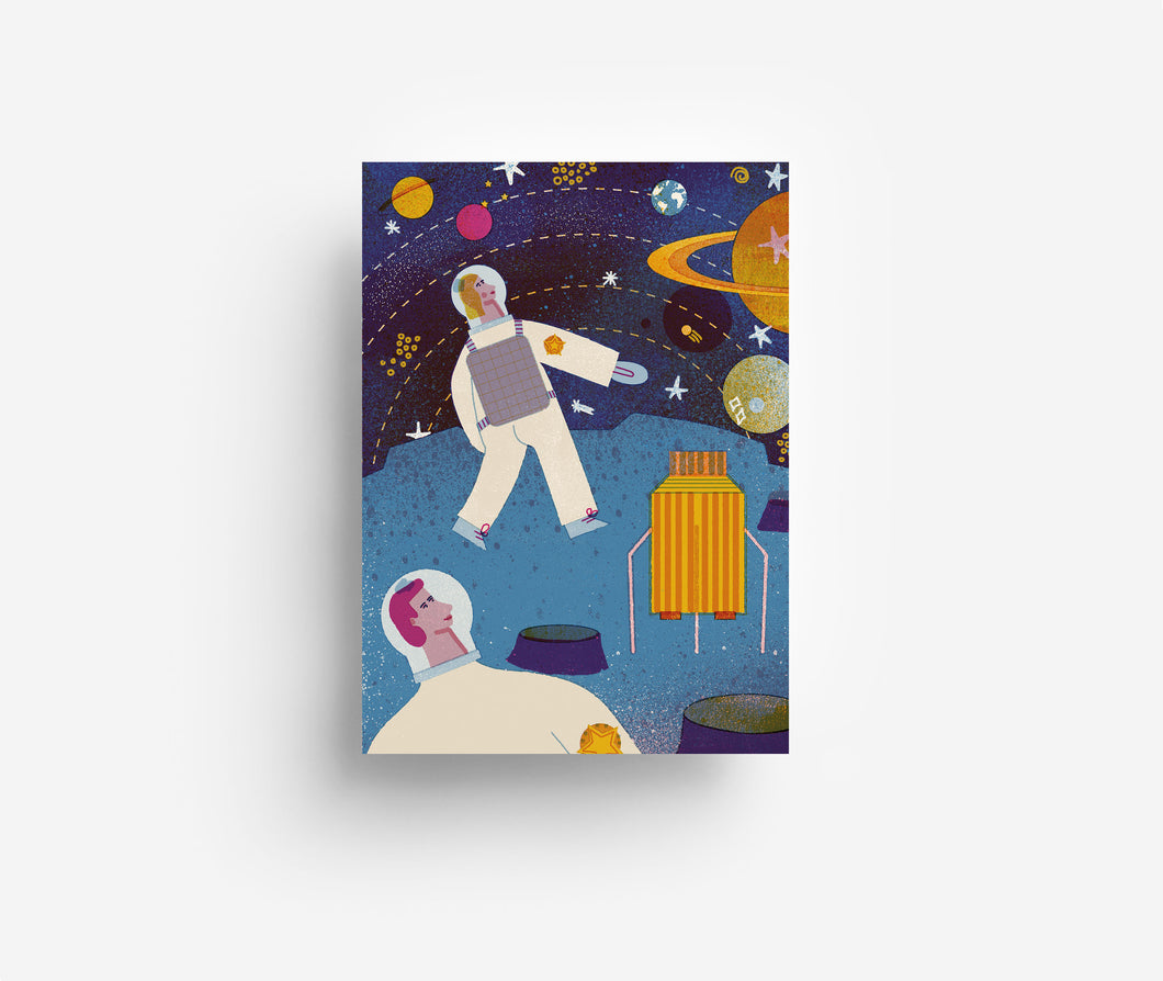 Astronauten Postkarte DIN A6