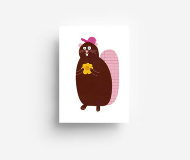 Beaver Postcard DIN A6