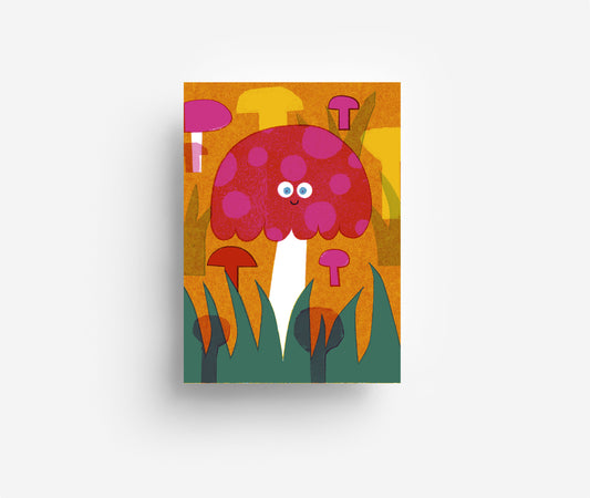 Großer Pilz Postkarte DIN A6