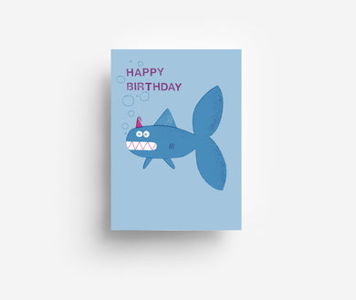 Geburtstags-Hai Postkarte DIN A6