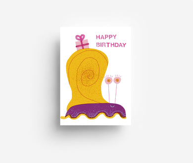 Birthday Snail Postcard DIN A6
