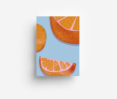 Blue Oranges Postcard DIN A6