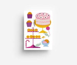 Sweets & Cake Postcard DIN A6