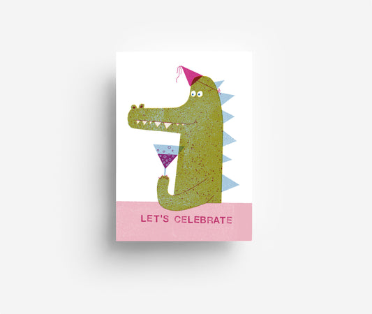 Cheers Croco Postkarte DIN A6