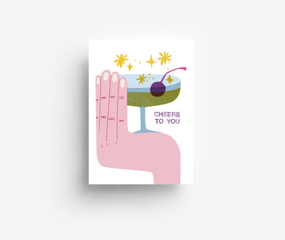 Cheers Drink Postkarte DIN A6