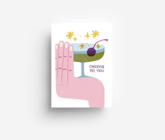 Cheers Drink Postkarte DIN A6
