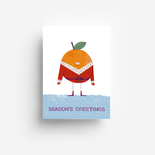 Christmas Orange Postkarte DIN A6