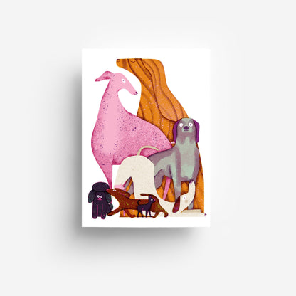Dog Crew Postkarte DIN A6