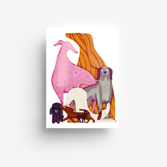 Dog Crew Postkarte DIN A6