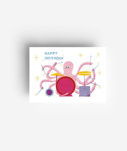 Oktopus Geburtstag Postkarte DIN A6