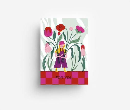 Blumenjunge Postkarte DIN A6