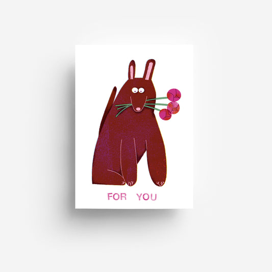Flower Dog Postkarte DIN A6