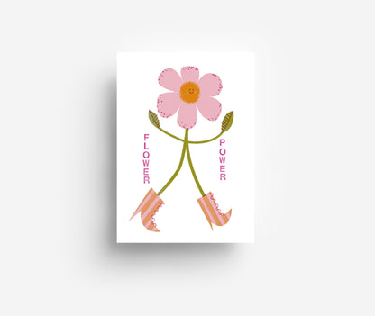 Flower Power Postkarte DIN A6