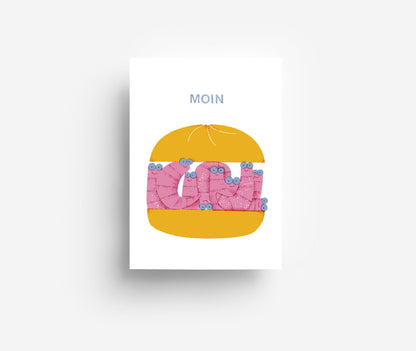Krabbenbrötchen Postkarte DIN A6