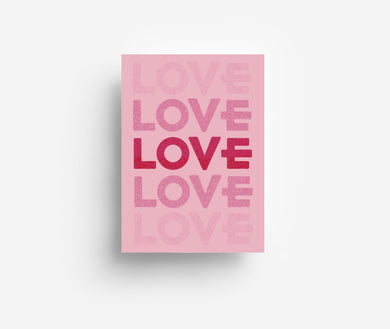 Love Type Postcard DIN A6