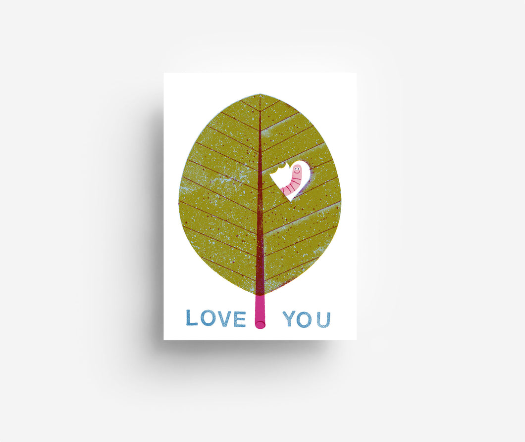 Love Leaf Postcard DIN A6