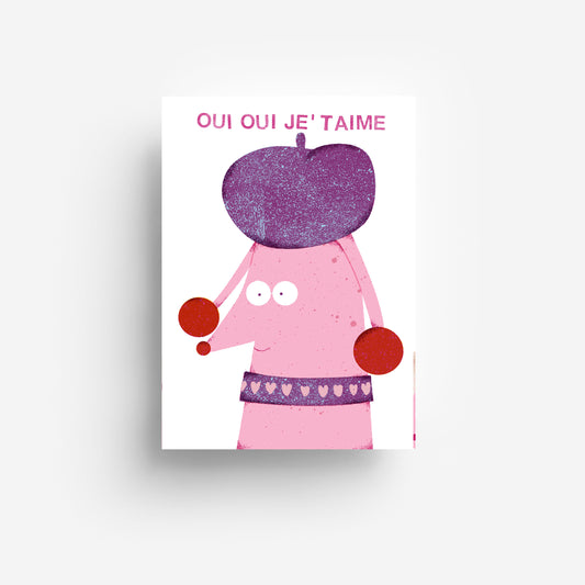 Oui Pudel Postkarte DIN A6