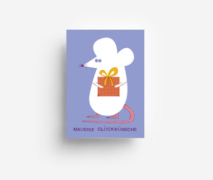 Mausige Glückwünsche Postkarte DIN A6