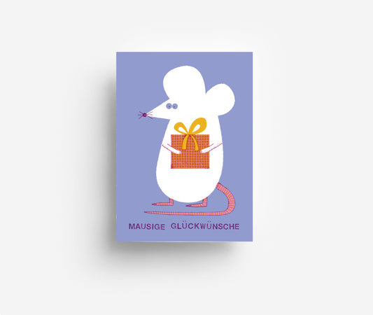 Mausige Glückwünsche Postkarte DIN A6