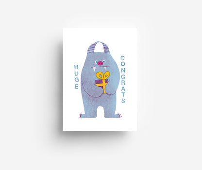 Monster Congrats Postkarte DIN A6