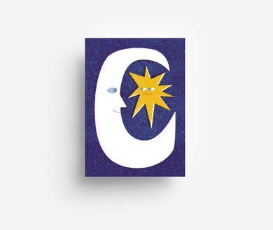 Moon & Star Postcard DIN A6