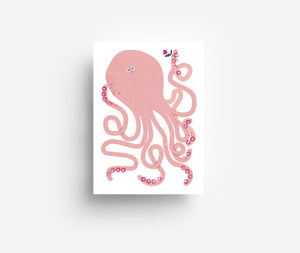 Flower Octopus Postcard DIN A6