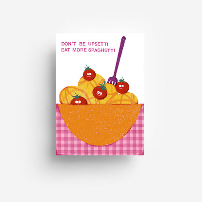 Spaghetti Teller Postkarte DIN A6