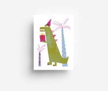 Load image into Gallery viewer, Party Dino Postcard DIN A6