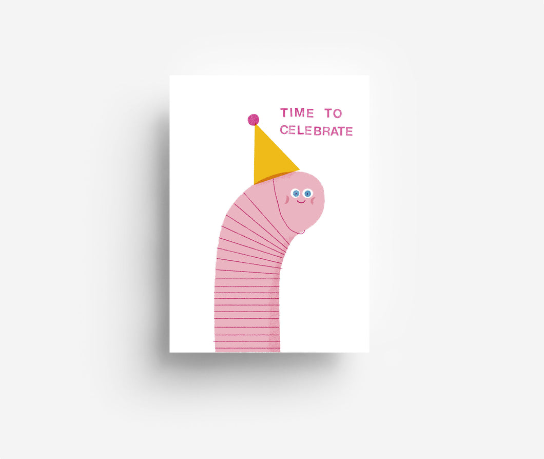 Party Worm Postcard DIN A6