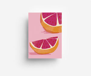 Pink Grapefruits Postkarte DIN A6