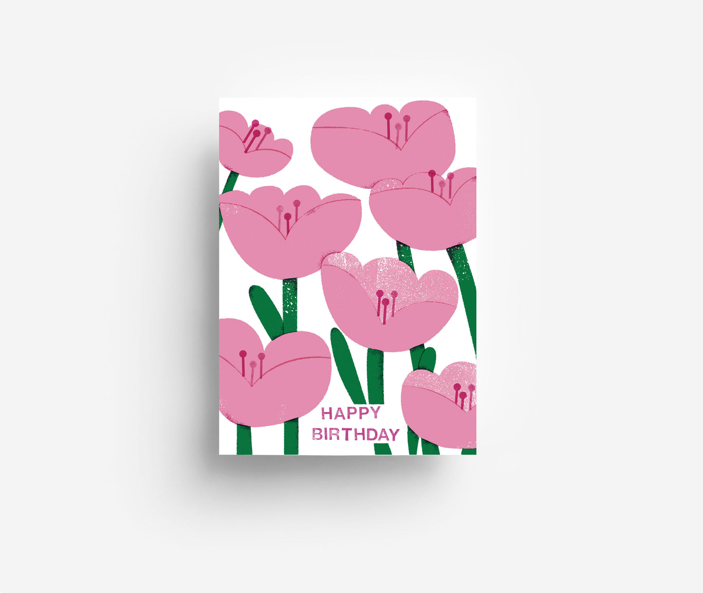 Rosa Blumen Geburtstag Postkarte DIN A6