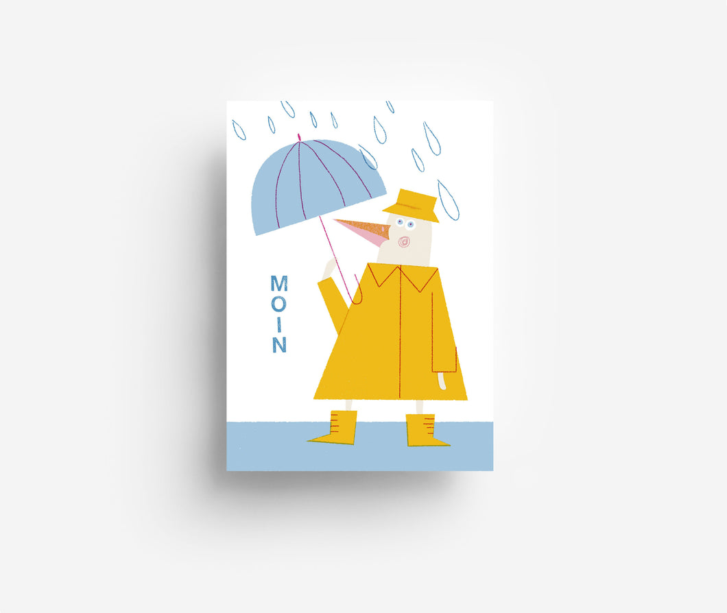 Regen Ente Postkarte DIN A6