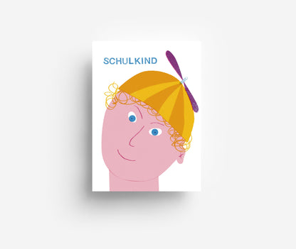 Schuljunge Postkarte DIN A6