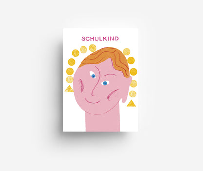Schulmädchen Postkarte DIN A6