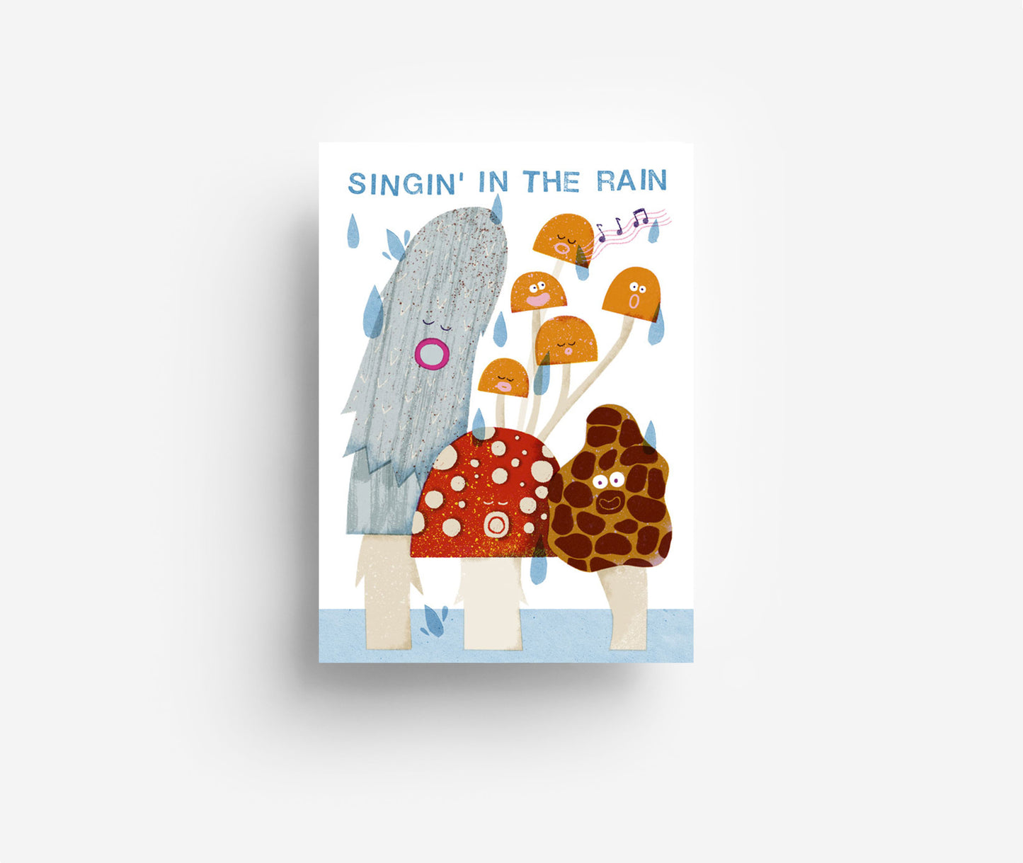 Singing Mushrooms Postkarte DIN A6