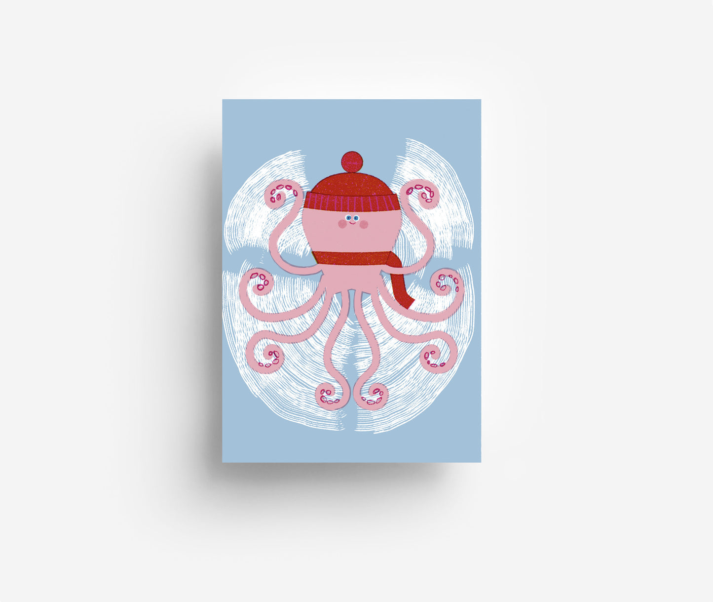 Snow Octopus Postkarte DIN A6