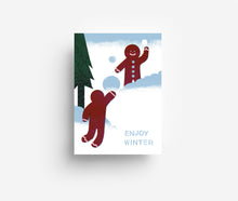 Load image into Gallery viewer, Snowball Fight Postcard DIN A6