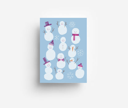 Schneemänner Postkarte DIN A6