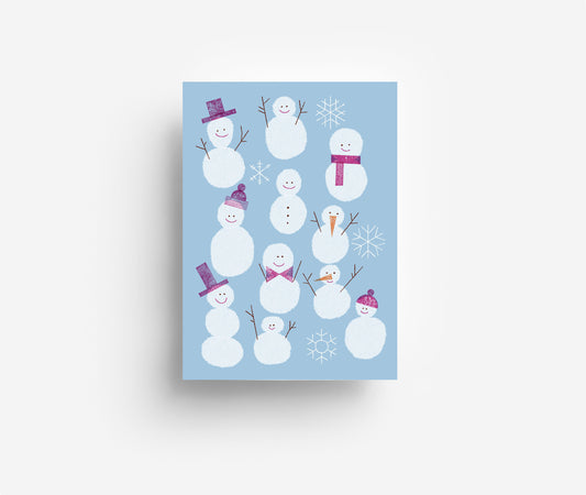 Schneemänner Postkarte DIN A6