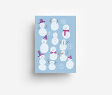 Load image into Gallery viewer, Snowmen Postcard DIN A6