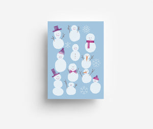 Snowmen Postcard DIN A6
