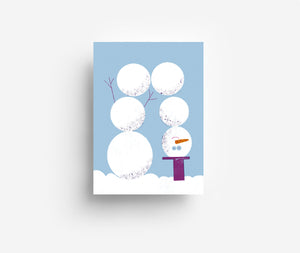 Snowy Snowman Postcard DIN A6