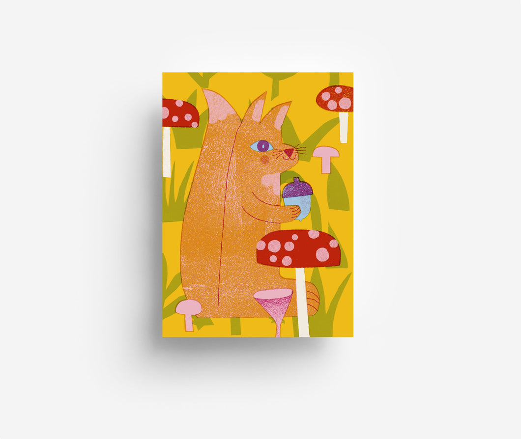 Squirrel Postcard DIN A6