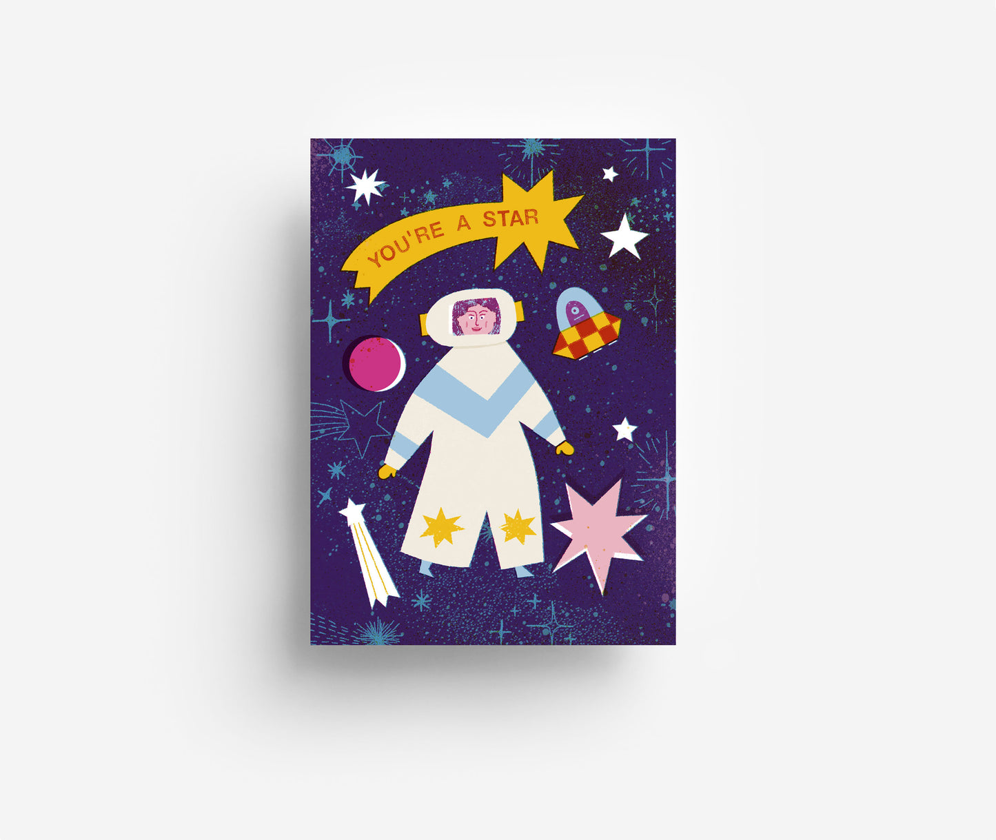 Weltraumlady Postkarte DIN A6