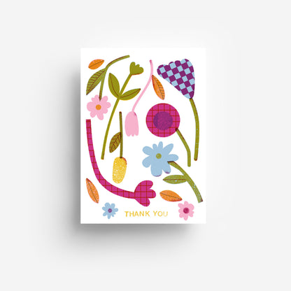 Flowers Thank You Postkarte DIN A6
