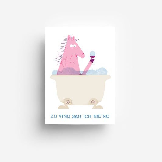 Vino Pferd Postkarte DIN A6